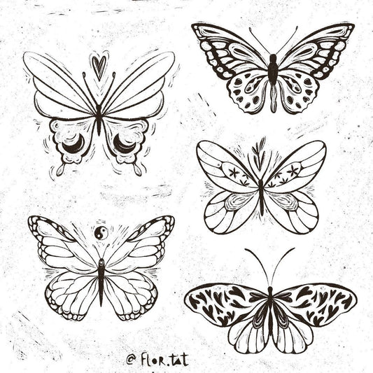 Mariposas (estilo grabado)